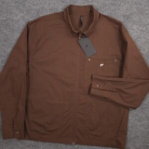 Fabletics The Heights Jacket Mens XL Brown Full Zip Lightweight Breathable NEW